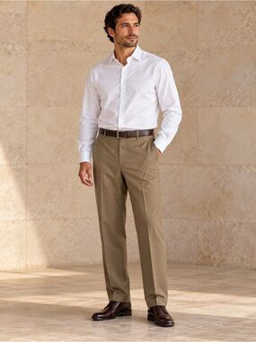 Zanella Todd 100% Wool Flat Front Dress Trousers 38 Made in Italy Quiet Luxury